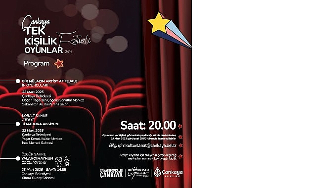 Çankaya tek kişilik oyunlar festivali başlıyor Çankaya tek kişilik oyunlar festivali başlıyor